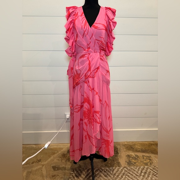 Hutch Beck Chiffon Floral Wrap Maxi Dress NWT Size XS - Picture 6 of 16